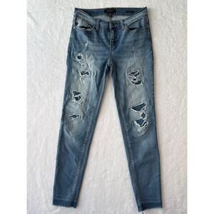 Judy Blue Jeans Destroyed Skinny Jeans Size 7/28 Light Wash Grunge Denim